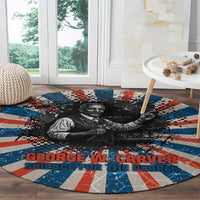 George Washington Carver Round Carpet with Science Teaching Scene, Education Is the Key Quote - Wonder Print Shop