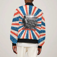 George Washington Carver Sleeve Zip Bomber Jacket with Science Teaching Scene, Education Is the Key Quote - Wonder Print Shop