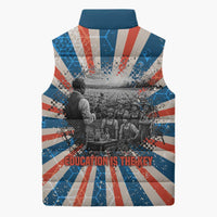 George Washington Carver Sleeveless Puffer Jacket with Science Teaching Scene, Education Is the Key Quote - Wonder Print Shop