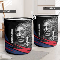 George Washington Carver Laundry Basket with Tree Portrait Illustration, Nature Is the Greatest Teacher Quote - Wonder Print Shop