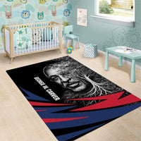 George Washington Carver Area Rug with Tree Portrait Illustration, Nature Is the Greatest Teacher Quote - Wonder Print Shop