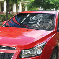 George Washington Carver Auto Sun Shade with Tree Portrait Illustration, Nature Is the Greatest Teacher Quote - Wonder Print Shop