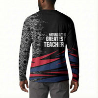 George Washington Carver Button Sweatshirt with Tree Portrait Illustration, Nature Is the Greatest Teacher Quote