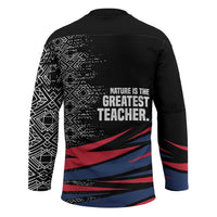 George Washington Carver Hockey Jersey with Tree Portrait Illustration, Nature Is the Greatest Teacher Quote - Wonder Print Shop