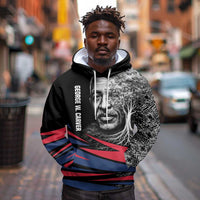 George Washington Carver Hoodie with Tree Portrait Illustration, Nature Is the Greatest Teacher Quote - Wonder Print Shop