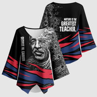 George Washington Carver Kimono Sleeve Blouse with Tree Portrait Illustration, Nature Is the Greatest Teacher Quote - Wonder Print Shop