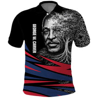 George Washington Carver Polo Shirt with Tree Portrait Illustration, Nature Is the Greatest Teacher Quote - Wonder Print Shop