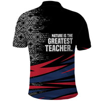 George Washington Carver Polo Shirt with Tree Portrait Illustration, Nature Is the Greatest Teacher Quote - Wonder Print Shop