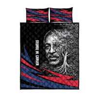 George Washington Carver Quilt Bed Set with Tree Portrait Illustration, Nature Is the Greatest Teacher Quote - Wonder Print Shop