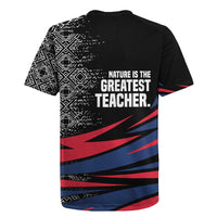 George Washington Carver Rugby Jersey with Tree Portrait Illustration, Nature Is the Greatest Teacher Quote - Wonder Print Shop