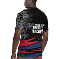 George Washington Carver Rugby Jersey with Tree Portrait Illustration, Nature Is the Greatest Teacher Quote - Wonder Print Shop