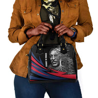 George Washington Carver Shoulder Handbag with Tree Portrait Illustration, Nature Is the Greatest Teacher Quote - Wonder Print Shop