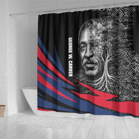 George Washington Carver Shower Curtain with Tree Portrait Illustration, Nature Is the Greatest Teacher Quote - Wonder Print Shop