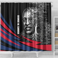 George Washington Carver Shower Curtain with Tree Portrait Illustration, Nature Is the Greatest Teacher Quote - Wonder Print Shop