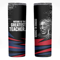 George Washington Carver Skinny Tumbler with Tree Portrait Illustration, Nature Is the Greatest Teacher Quote - Wonder Print Shop
