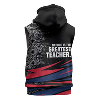 George Washington Carver Sleeveless Zip Hoodie with Tree Portrait Illustration, Nature Is the Greatest Teacher Quote - Wonder Print Shop