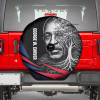 George Washington Carver Spare Tire Cover with Tree Portrait Illustration, Nature Is the Greatest Teacher Quote - Wonder Print Shop
