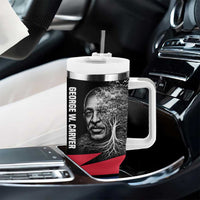 George Washington Carver Tumbler With Handle with Tree Portrait Illustration, Nature Is the Greatest Teacher Quote - Wonder Print Shop