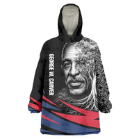 George Washington Carver Wearable Blanket Hoodie with Tree Portrait Illustration, Nature Is the Greatest Teacher Quote - Wonder Print Shop