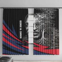 George Washington Carver Window Curtain with Tree Portrait Illustration, Nature Is the Greatest Teacher Quote - Wonder Print Shop