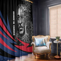 George Washington Carver Window Curtain with Tree Portrait Illustration, Nature Is the Greatest Teacher Quote - Wonder Print Shop