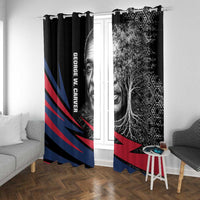 George Washington Carver Window Curtain with Tree Portrait Illustration, Nature Is the Greatest Teacher Quote - Wonder Print Shop