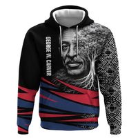 George Washington Carver Zip Hoodie with Tree Portrait Illustration, Nature Is the Greatest Teacher Quote - Wonder Print Shop