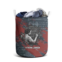 Katherine Johnson Laundry Basket with Chalkboard Math Scene, Verify the Numbers Quote and Space Orbit - Wonder Print Shop