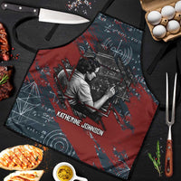 Katherine Johnson Apron with Chalkboard Math Scene, Verify the Numbers Quote and Space Orbit - Wonder Print Shop