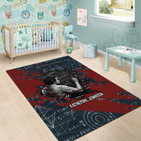 Katherine Johnson Area Rug with Chalkboard Math Scene, Verify the Numbers Quote and Space Orbit - Wonder Print Shop