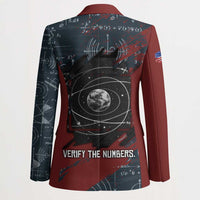 Katherine Johnson Blazer with Chalkboard Math Scene, Verify the Numbers Quote and Space Orbit - Wonder Print Shop