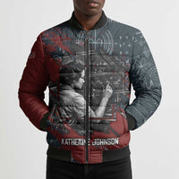 Katherine Johnson Bomber Puffer Jacket with Chalkboard Math Scene, Verify the Numbers Quote and Space Orbit - Wonder Print Shop