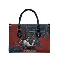 Katherine Johnson Leather Bag with Chalkboard Math Scene, Verify the Numbers Quote and Space Orbit - Wonder Print Shop