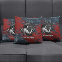 Katherine Johnson Pillow Cover with Chalkboard Math Scene, Verify the Numbers Quote and Space Orbit - Wonder Print Shop