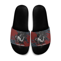 Katherine Johnson Slide Sandals with Chalkboard Math Scene, Verify the Numbers Quote and Space Orbit - Wonder Print Shop