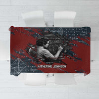 Katherine Johnson Tablecloth with Chalkboard Math Scene, Verify the Numbers Quote and Space Orbit - Wonder Print Shop