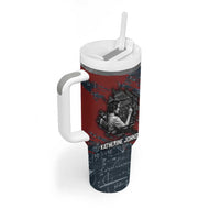 Katherine Johnson Tumbler With Handle with Chalkboard Math Scene, Verify the Numbers Quote and Space Orbit - Wonder Print Shop