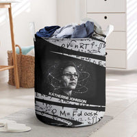 Katherine Johnson Laundry Basket with Orbital Space Portrait, Historic NASA Launch Dates and Physics - Wonder Print Shop
