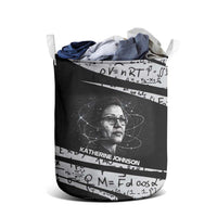 Katherine Johnson Laundry Basket with Orbital Space Portrait, Historic NASA Launch Dates and Physics - Wonder Print Shop