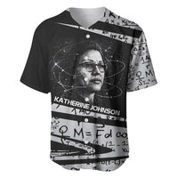 Katherine Johnson Baseball Jersey with Orbital Space Portrait, Historic NASA Launch Dates and Physics - Wonder Print Shop