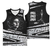 Katherine Johnson Basketball Jersey with Orbital Space Portrait, Historic NASA Launch Dates and Physics - Wonder Print Shop