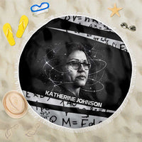 Katherine Johnson Beach Blanket with Orbital Space Portrait, Historic NASA Launch Dates and Physics - Wonder Print Shop