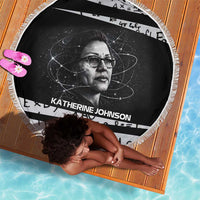 Katherine Johnson Beach Blanket with Orbital Space Portrait, Historic NASA Launch Dates and Physics - Wonder Print Shop