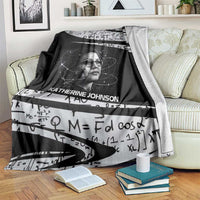 Katherine Johnson Blanket with Orbital Space Portrait, Historic NASA Launch Dates and Physics - Wonder Print Shop