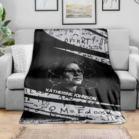Katherine Johnson Blanket with Orbital Space Portrait, Historic NASA Launch Dates and Physics - Wonder Print Shop