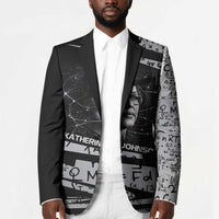 Katherine Johnson Blazer with Orbital Space Portrait, Historic NASA Launch Dates and Physics - Wonder Print Shop