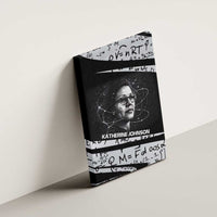 Katherine Johnson Canvas Wall Art with Orbital Space Portrait, Historic NASA Launch Dates and Physics - Wonder Print Shop
