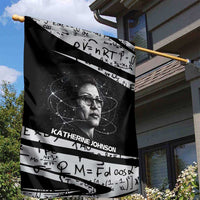 Katherine Johnson Garden Flag with Orbital Space Portrait, Historic NASA Launch Dates and Physics - Wonder Print Shop