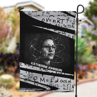 Katherine Johnson Garden Flag with Orbital Space Portrait, Historic NASA Launch Dates and Physics - Wonder Print Shop