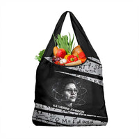 Katherine Johnson Grocery Bag with Orbital Space Portrait, Historic NASA Launch Dates and Physics - Wonder Print Shop